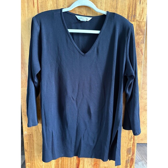 Misook Tops - Vintage Misook V-Neck Tunic Sz. XL Black